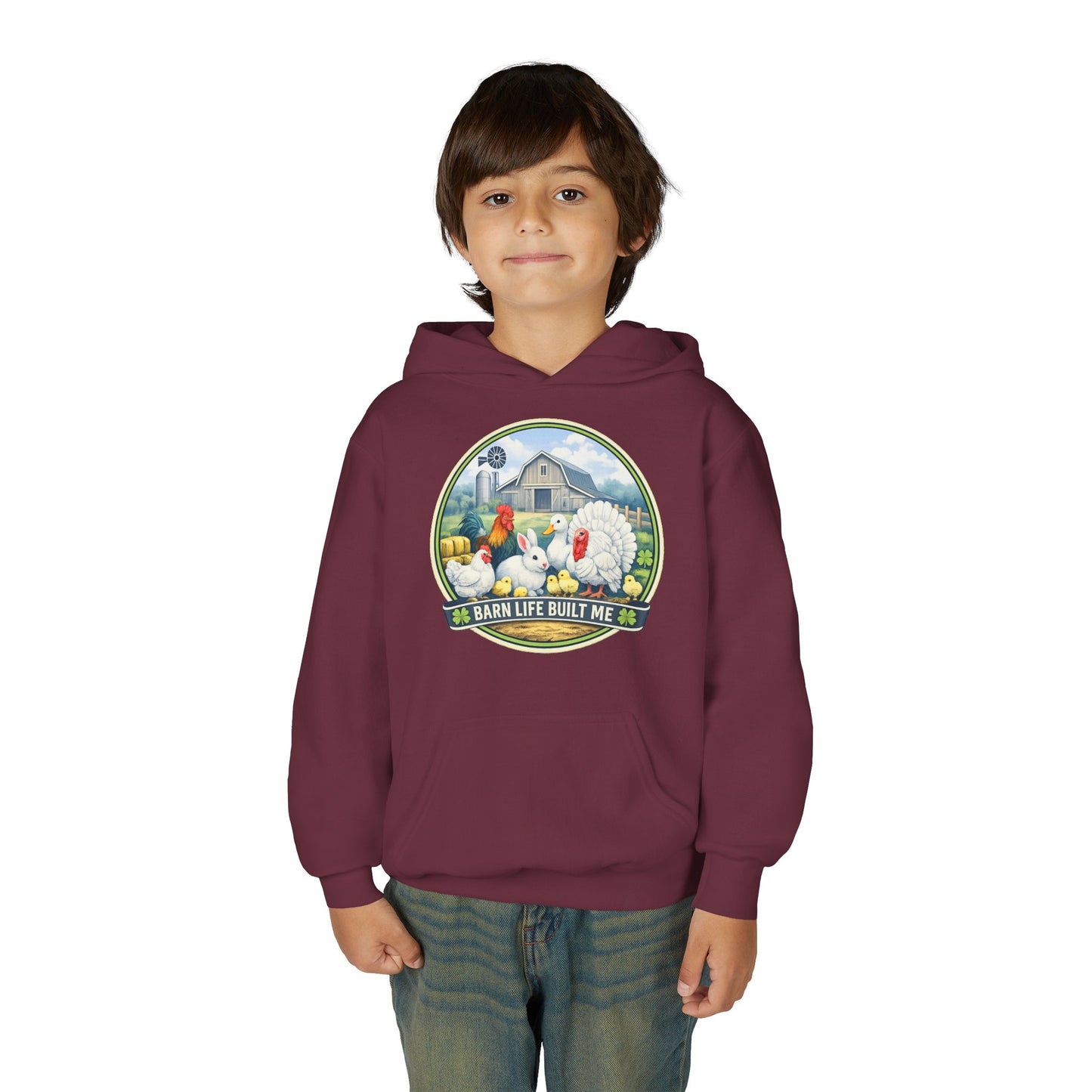 BARN LIFE BUILT ME - Small Animals - Youth Hoodie