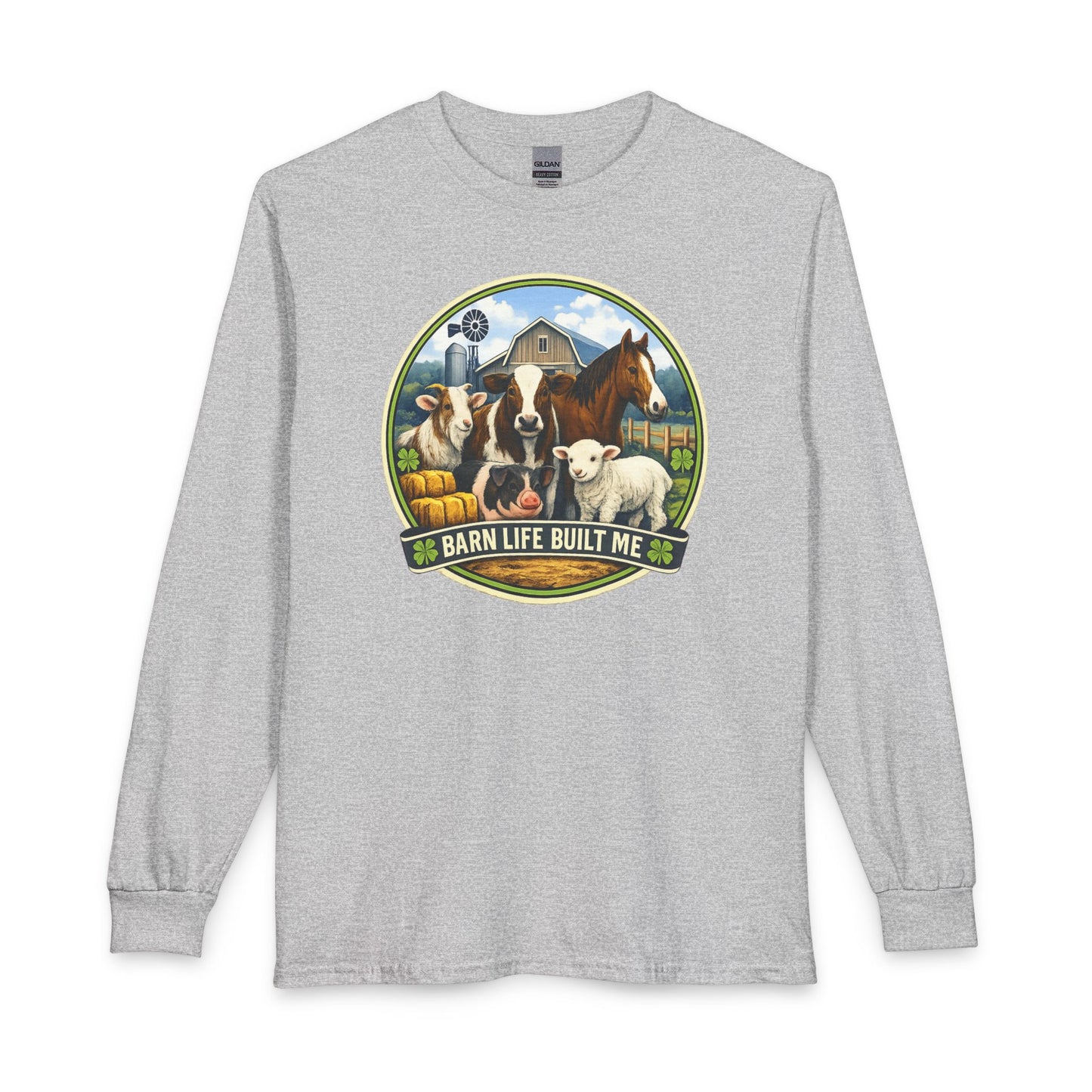 BARN LIFE BUILT ME - Large Animals - Long Sleeve T-Shirt