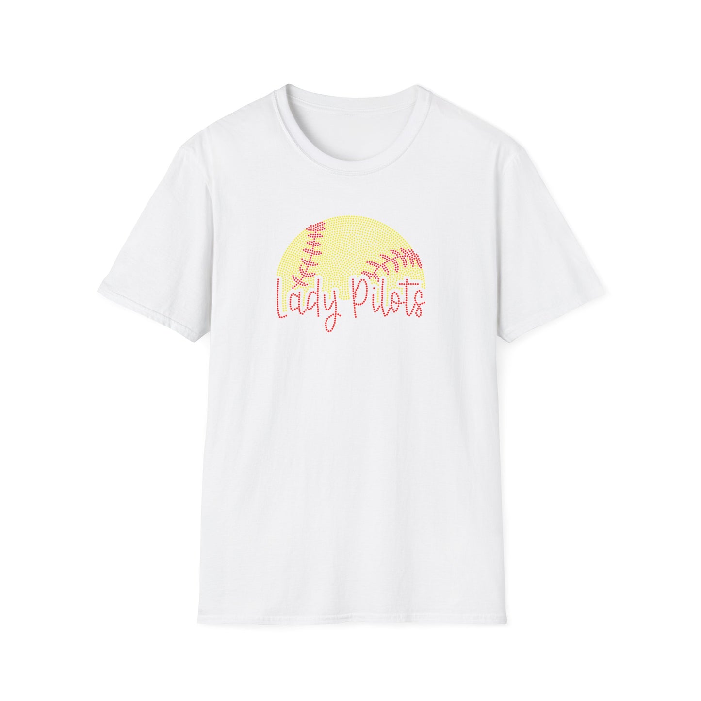 Lady Pilots Softball Unisex T-Shirt — Rhinestones