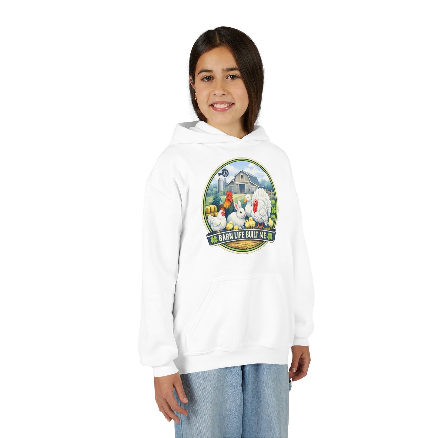 BARN LIFE BUILT ME - Small Animals - Youth Hoodie