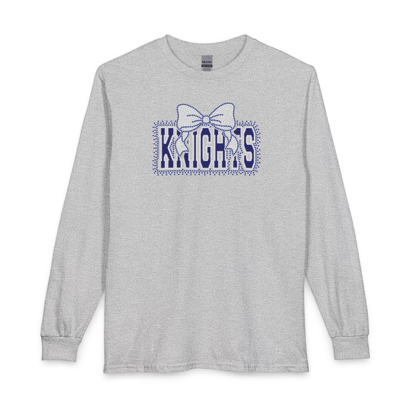 Knights Bow Long Sleeve Tee – Rhinestones / Glitter Vinyl