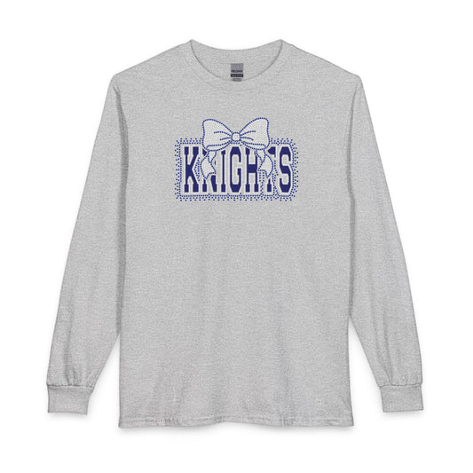 Knights Bow Long Sleeve Tee – Rhinestones / Glitter Vinyl