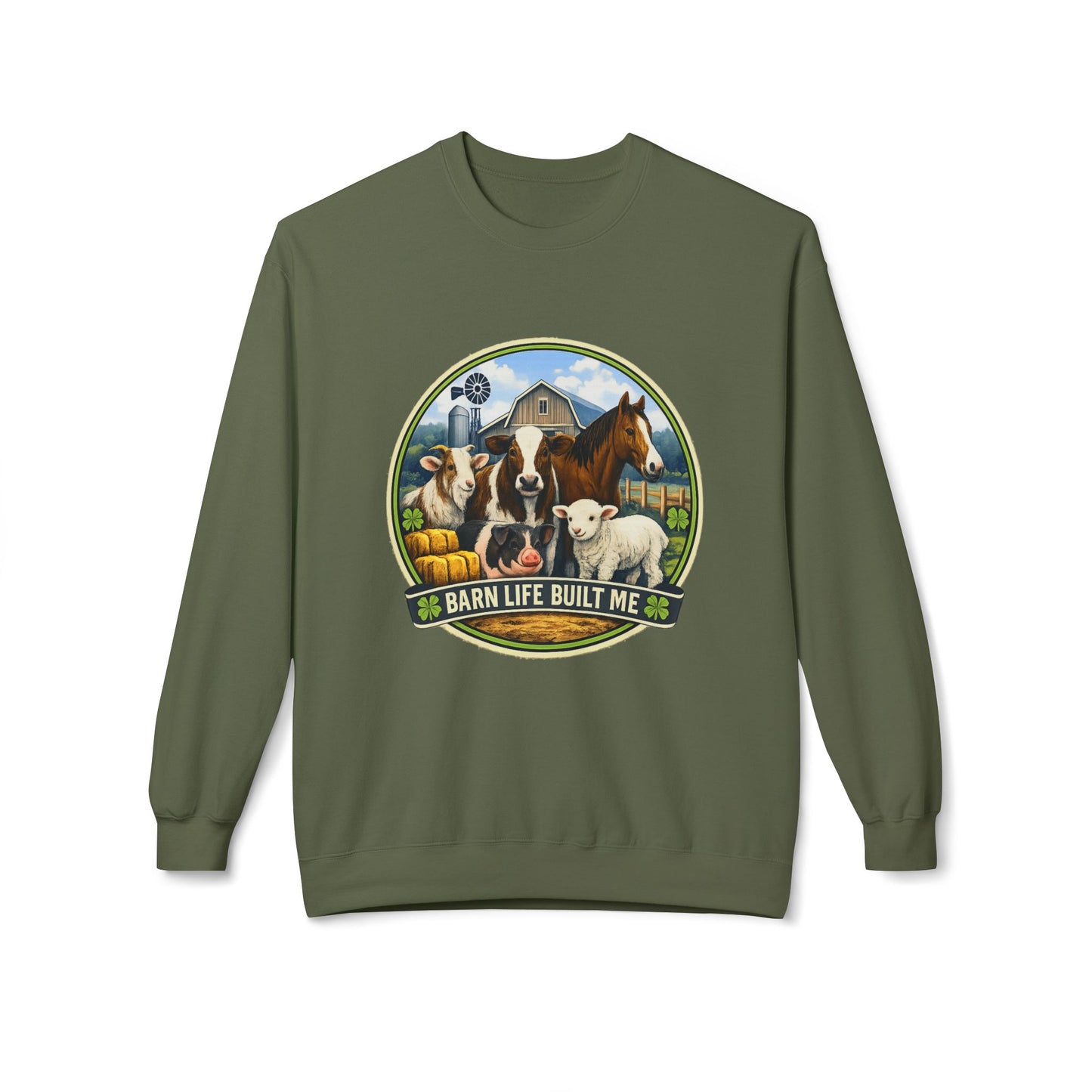 BARN LIFE BUILT ME - Large Animals - Crewneck Sweatshirt
