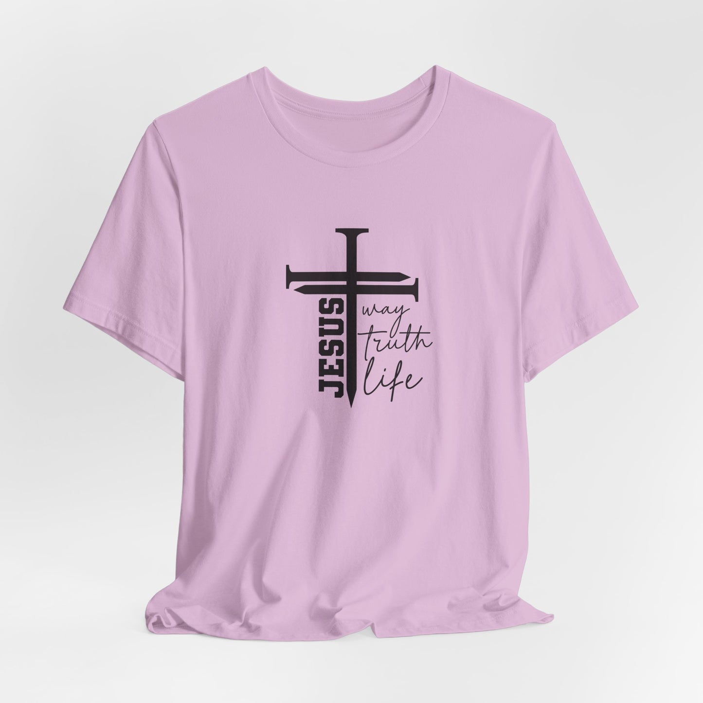 Jesus Script Tee — "Jesus: The Way, The Truth & The Life" 2 Christian T-Shirt