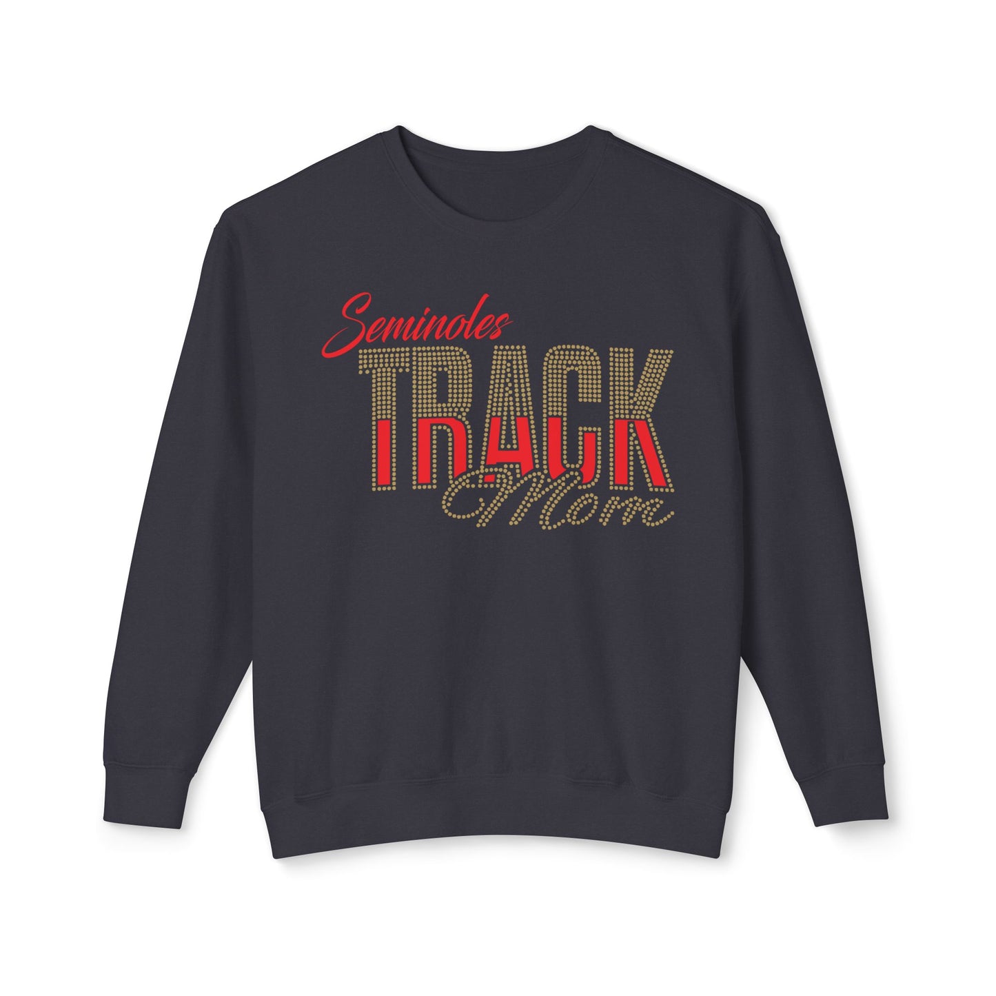 Seminoles Track Mom Crewneck Sweatshirt — Rhinestone & Glitter Vinyl