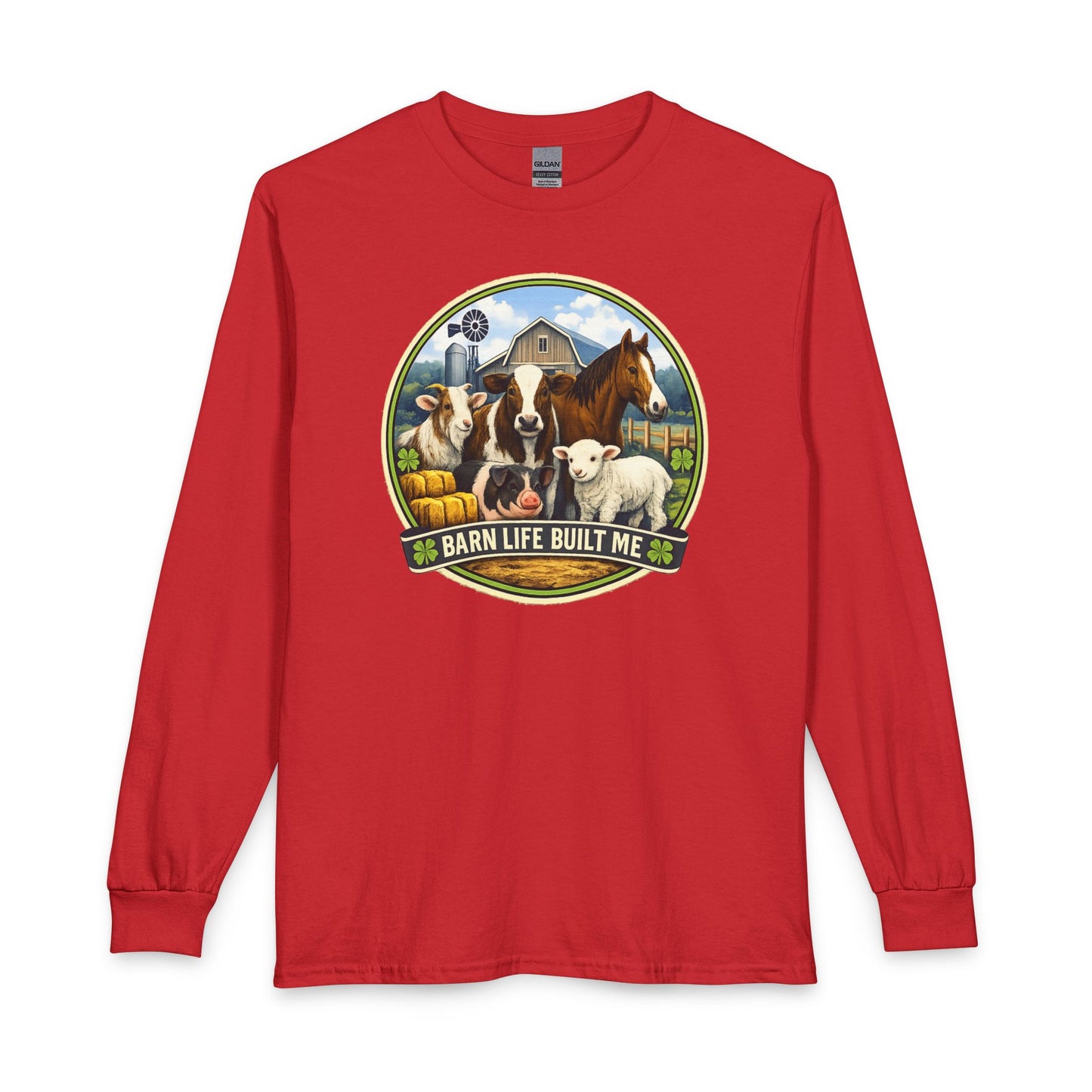 BARN LIFE BUILT ME - Large Animals - Long Sleeve T-Shirt