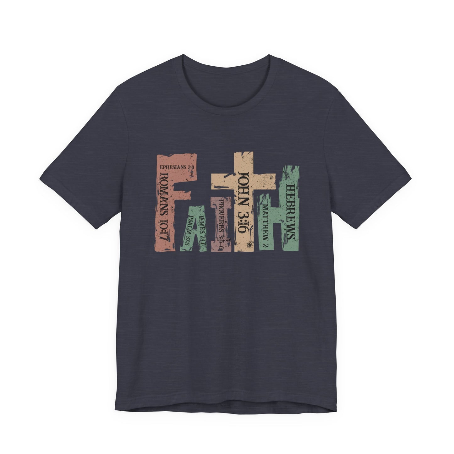 Faith Graphic Tee — "John 3:16" Rustic Cross Bible Verse T‑Shirt (Bella & Canvas)