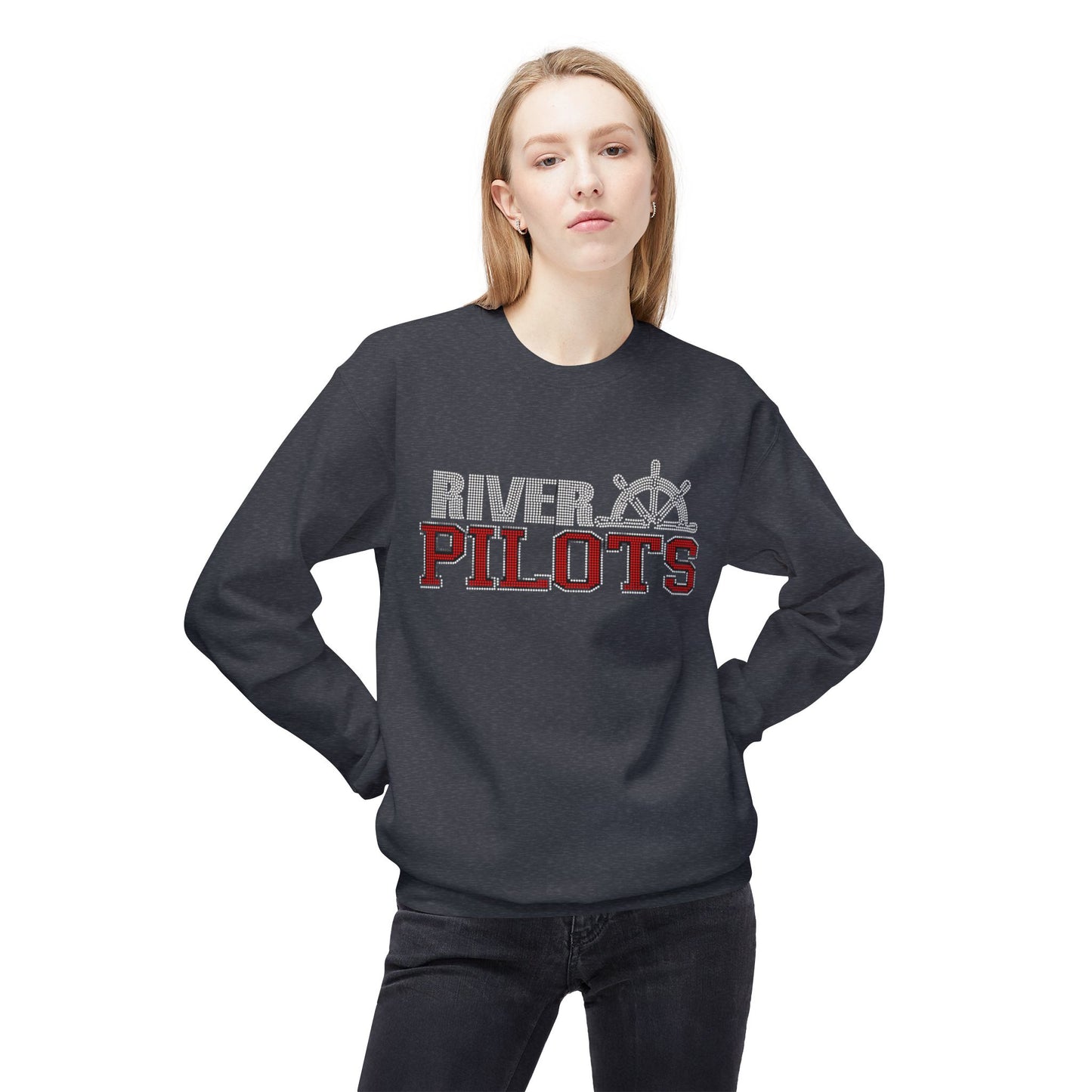 River Pilots Crewneck Sweatshirt — RHINESTONE DESIGN!