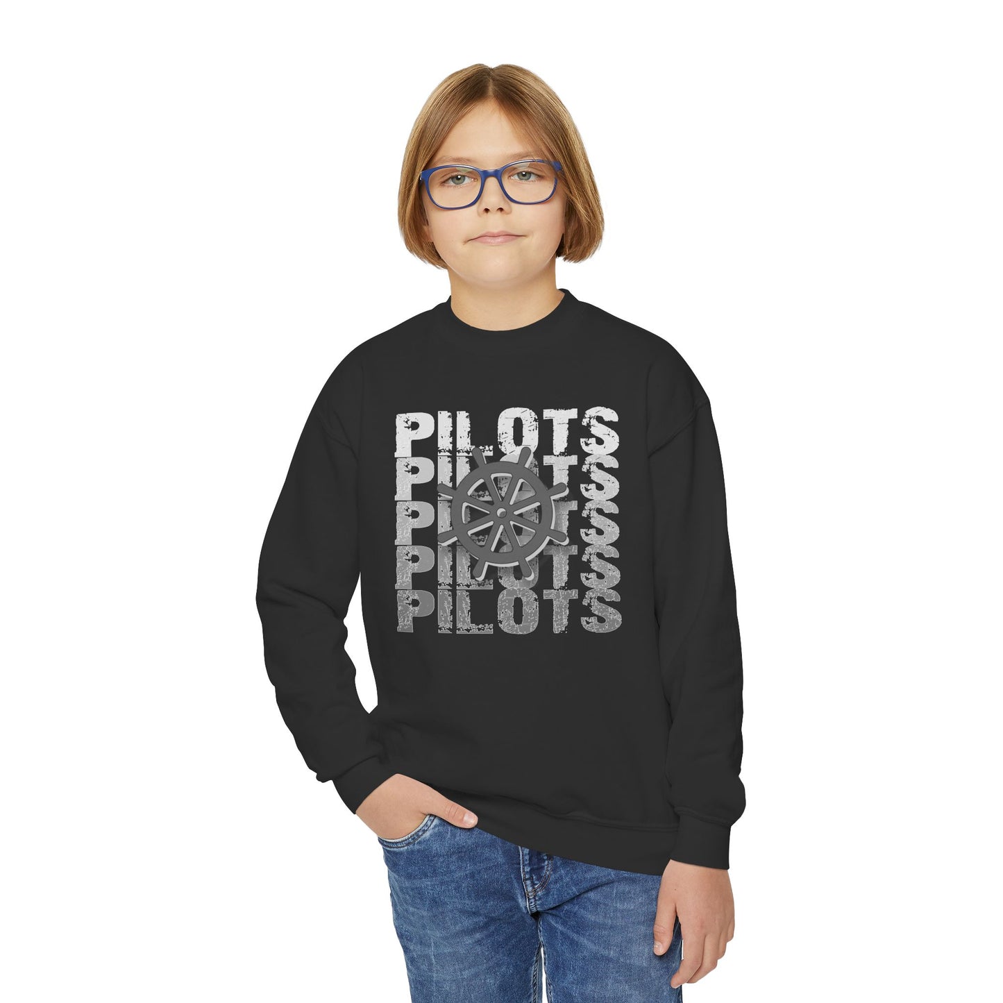 Pilots Stacked Wheel Youth Sweatshirt