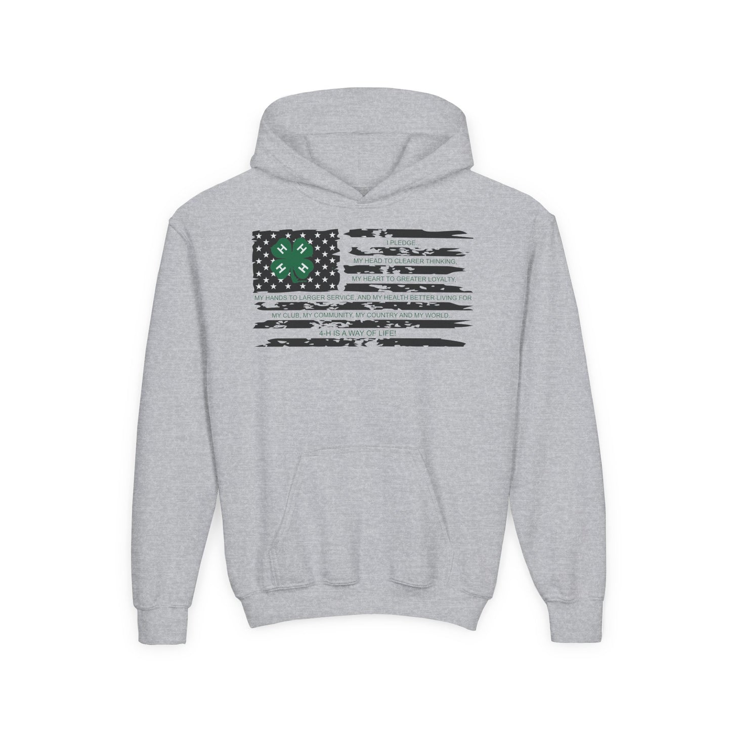 4-H PLEDGE American Flag - Youth Hoodie