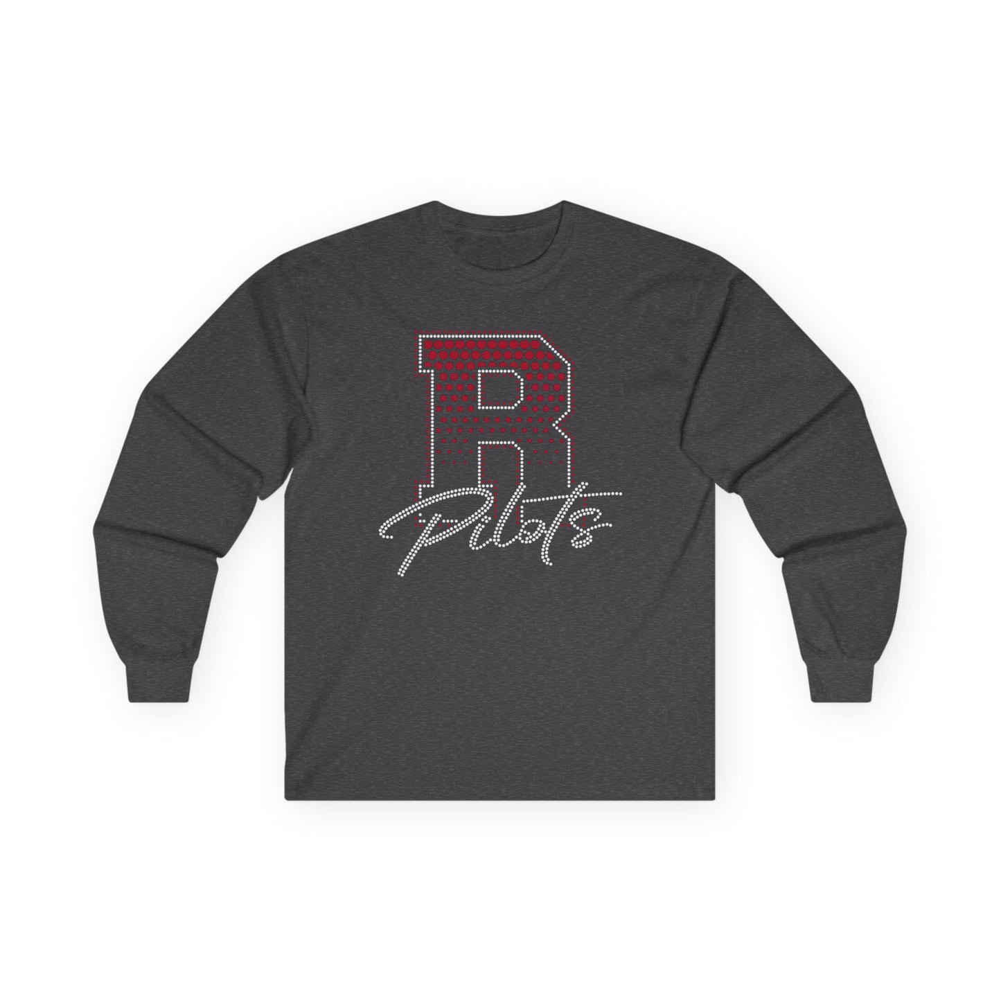 River Pilots Long Sleeve Tee — RHINESTONE R & GLITTER DESIGN!