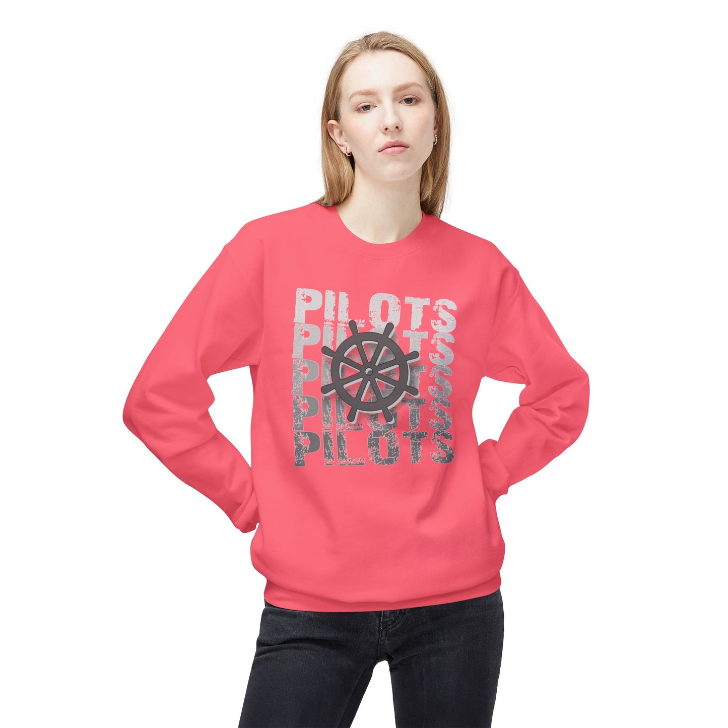Pilots Stacked Wheel Crewneck Sweatshirt