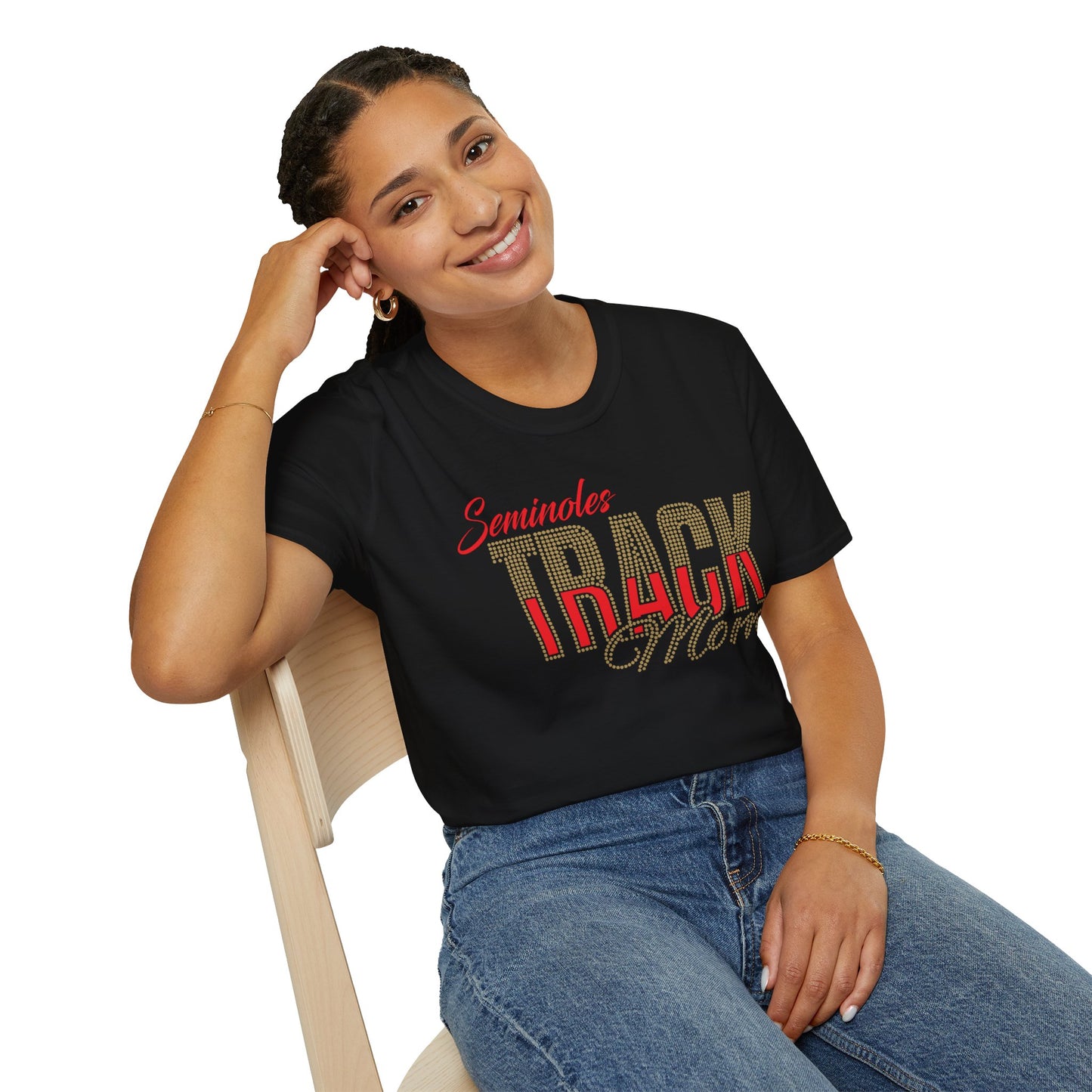Seminoles Track Mom Unisex T-Shirt — Rhinestone & Glitter Vinyl