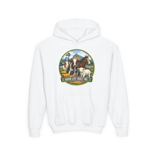BARN LIFE BUILT ME - Large Animals - Youth Hoodie