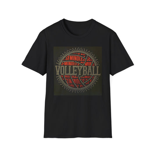 Seminoles Volleyball Rhinestone Unisex T-Shirt (Gold Rhinestones)