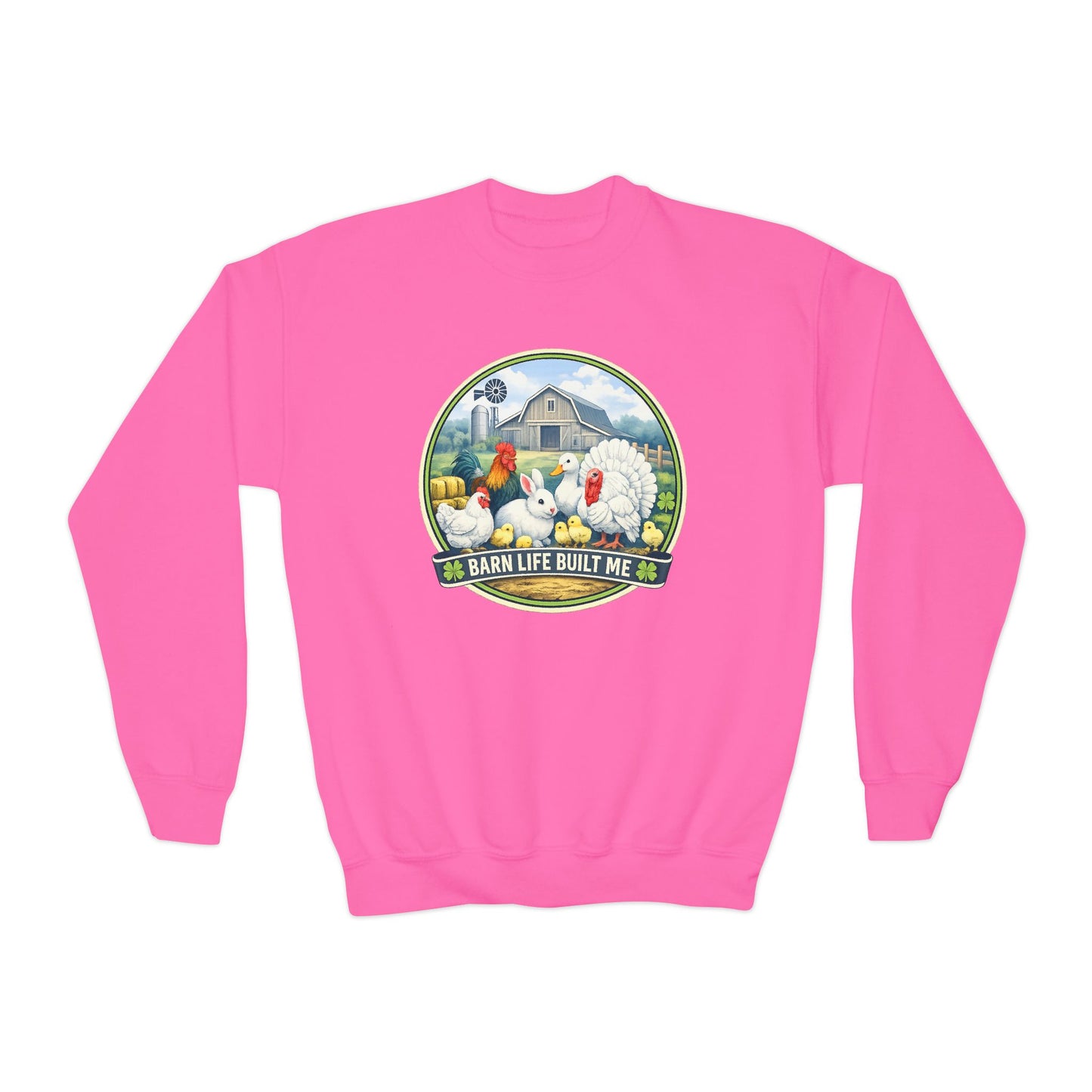 BARN LIFE BUILT ME - Small Animals - Youth Crewneck Sweatshirt