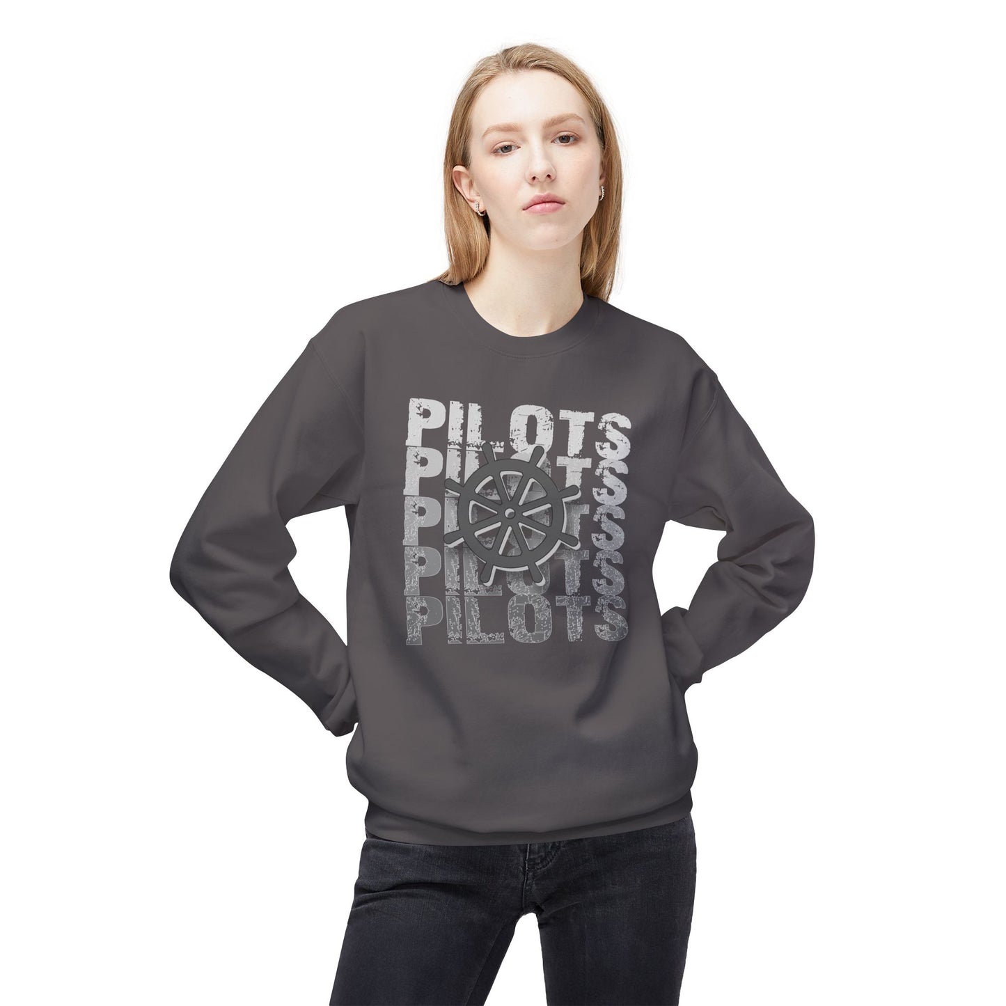 Pilots Stacked Wheel Crewneck Sweatshirt