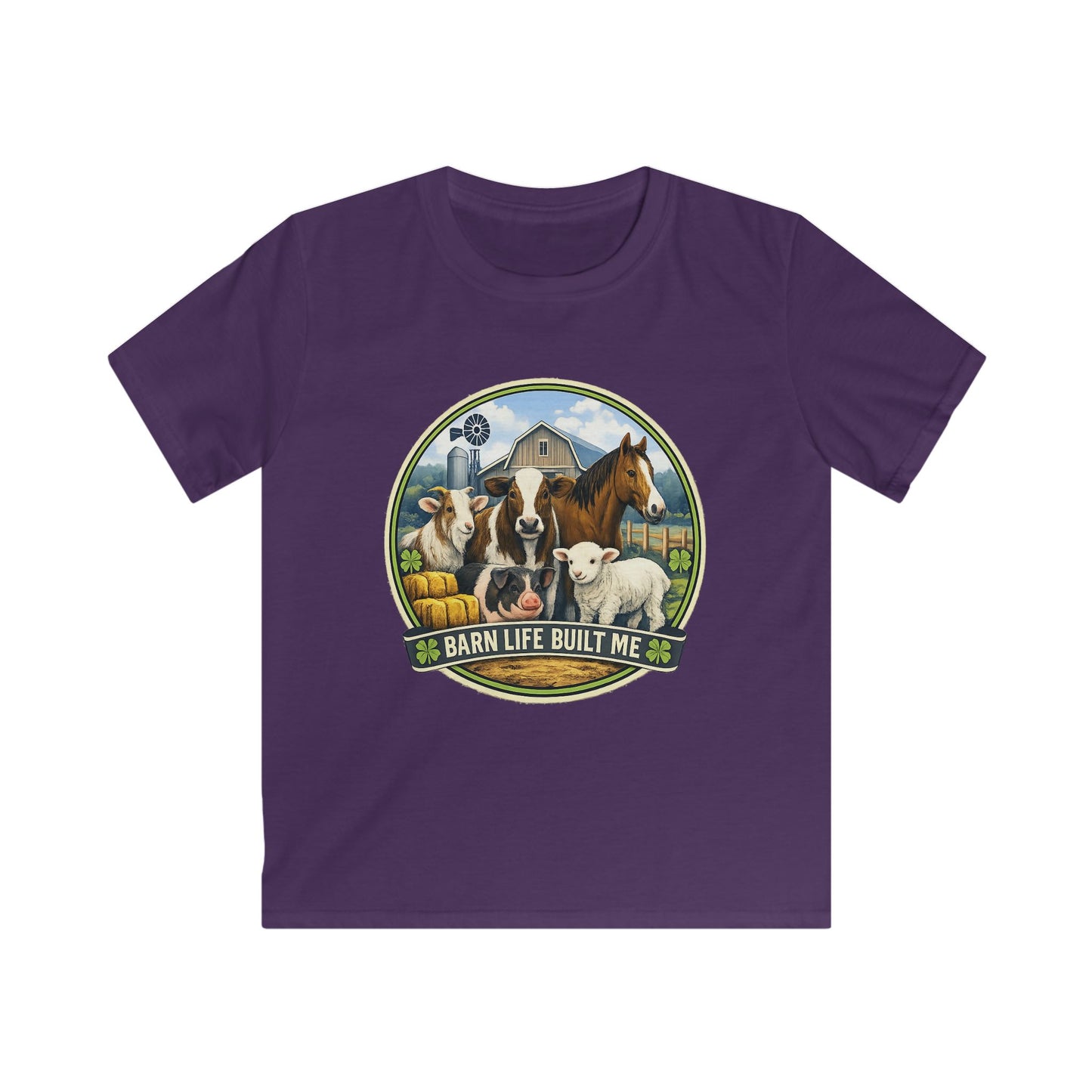 BARN LIFE BUILT ME - Large Animals - Youth T-Shirt