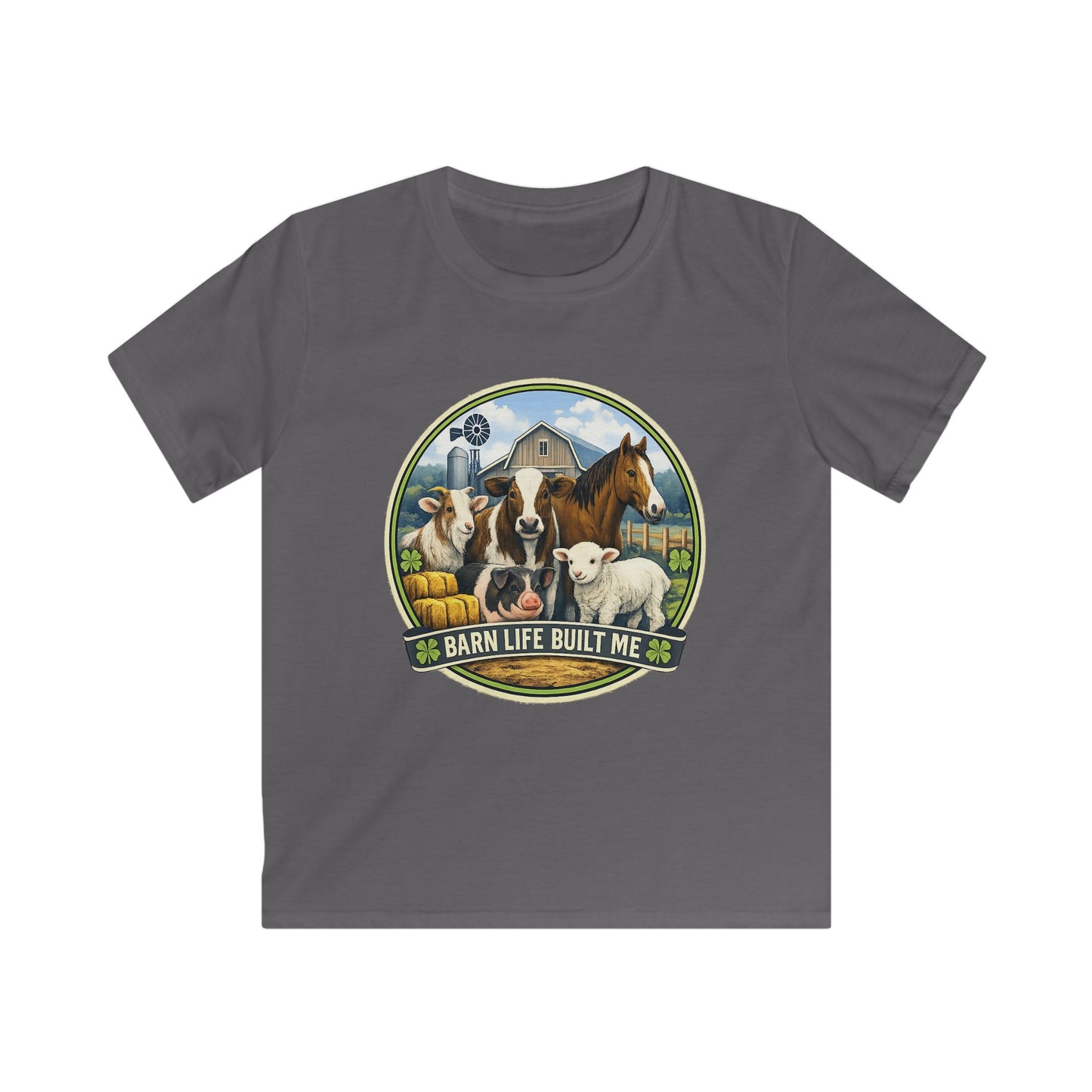 BARN LIFE BUILT ME - Large Animals - Youth T-Shirt