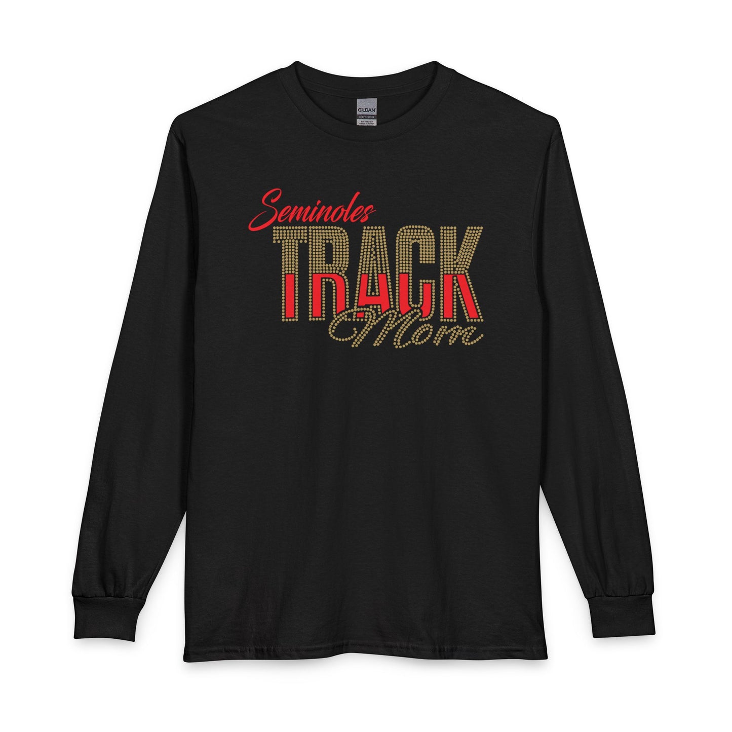 Seminoles Track Mom Long Sleeve Tee - Rhinestones & Glitter Vinyl