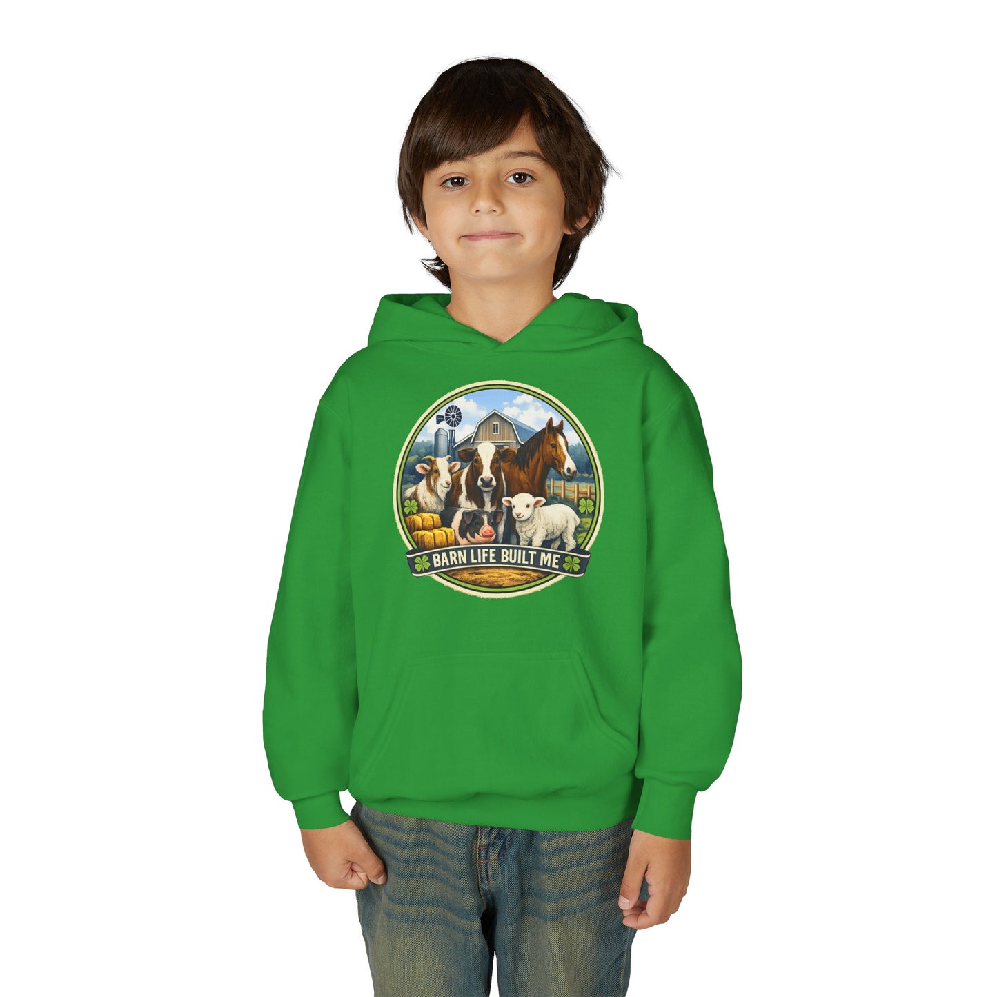 BARN LIFE BUILT ME - Large Animals - Youth Hoodie