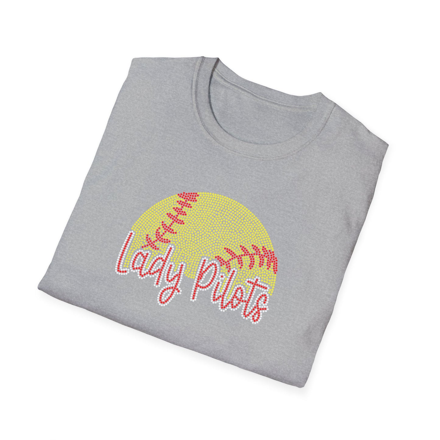 Lady Pilots Softball Unisex T-Shirt — Rhinestones