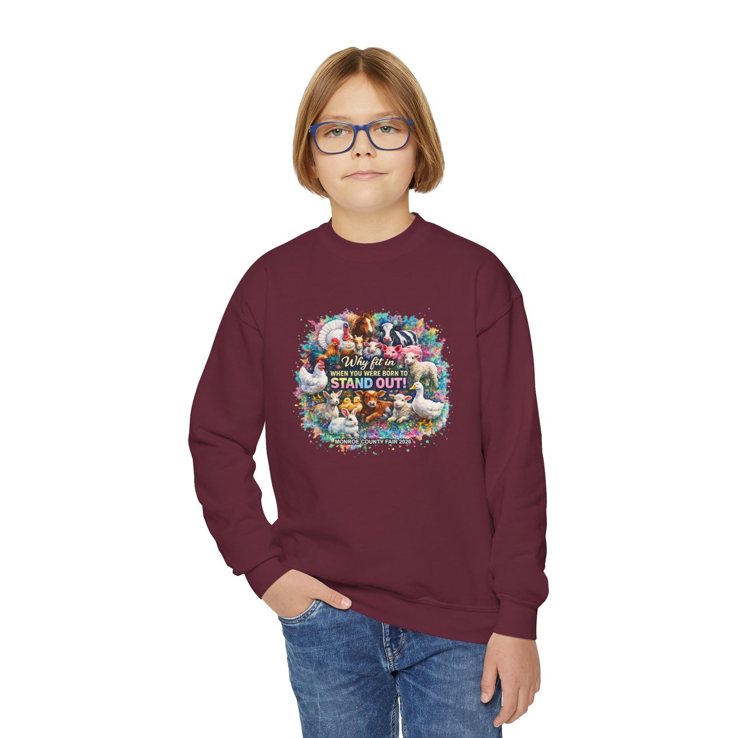 MONROE COUNTY FAIR 2026 - Youth Crewneck Sweatshirt