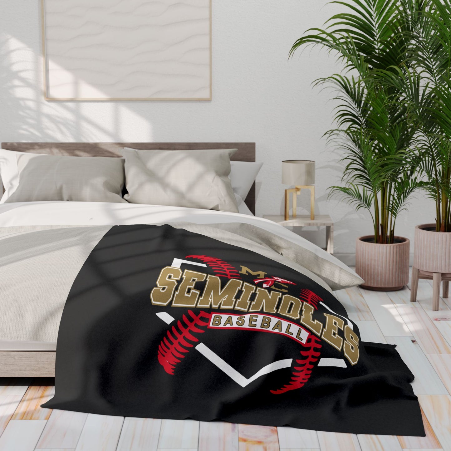 Monroe Central Seminoles Baseball 2 - Soft Fleece Blanket