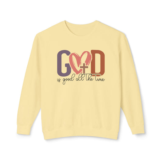 God is good all the time Crewneck Sweatshirt (Comfort Colors)