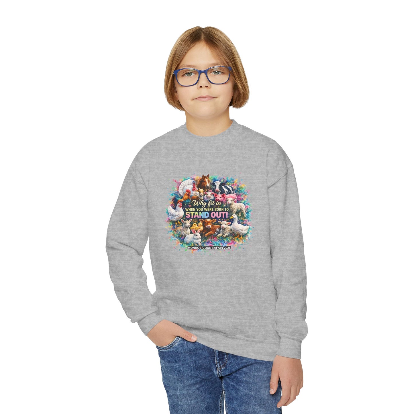 MONROE COUNTY FAIR 2026 - Youth Crewneck Sweatshirt