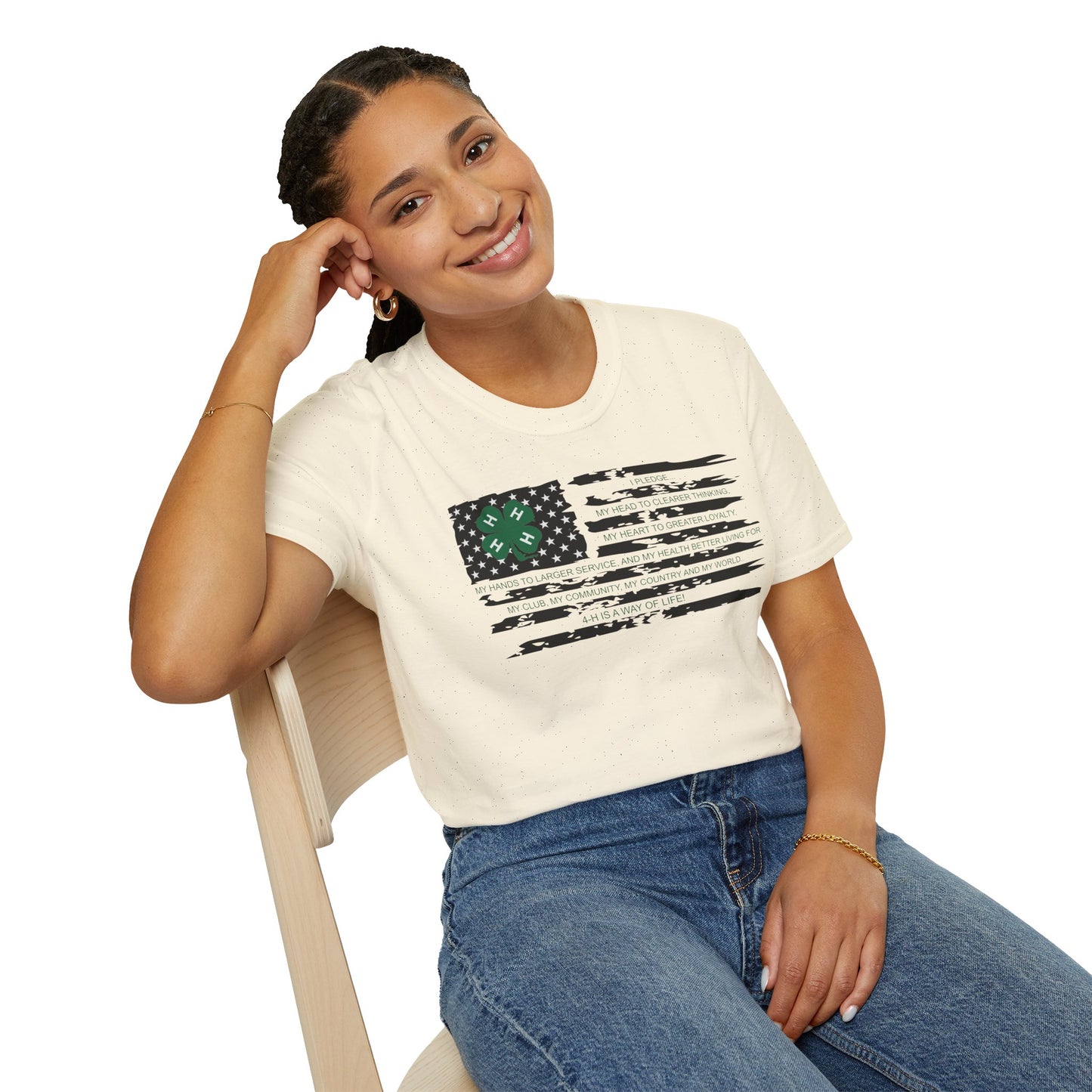 4-H PLEDGE American Flag - Unisex T-Shirt