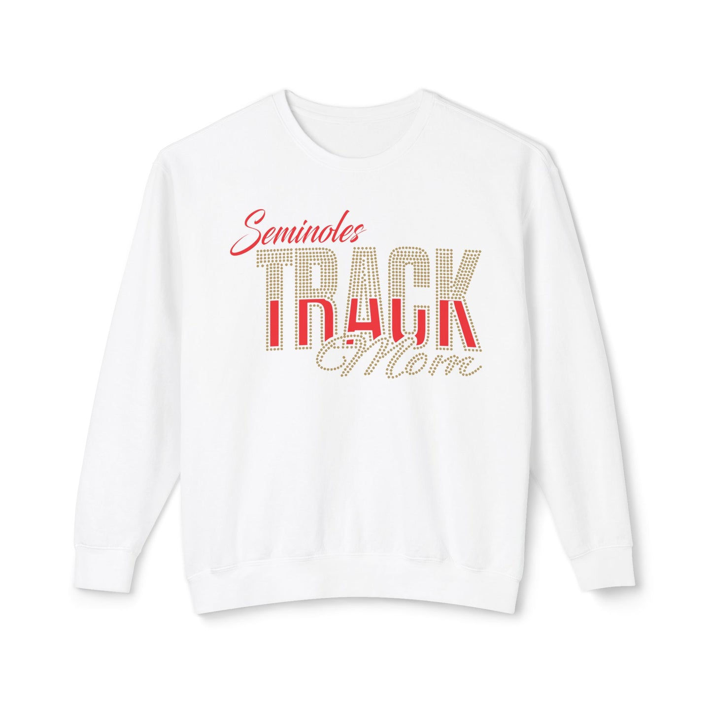 Seminoles Track Mom Crewneck Sweatshirt — Rhinestone & Glitter Vinyl