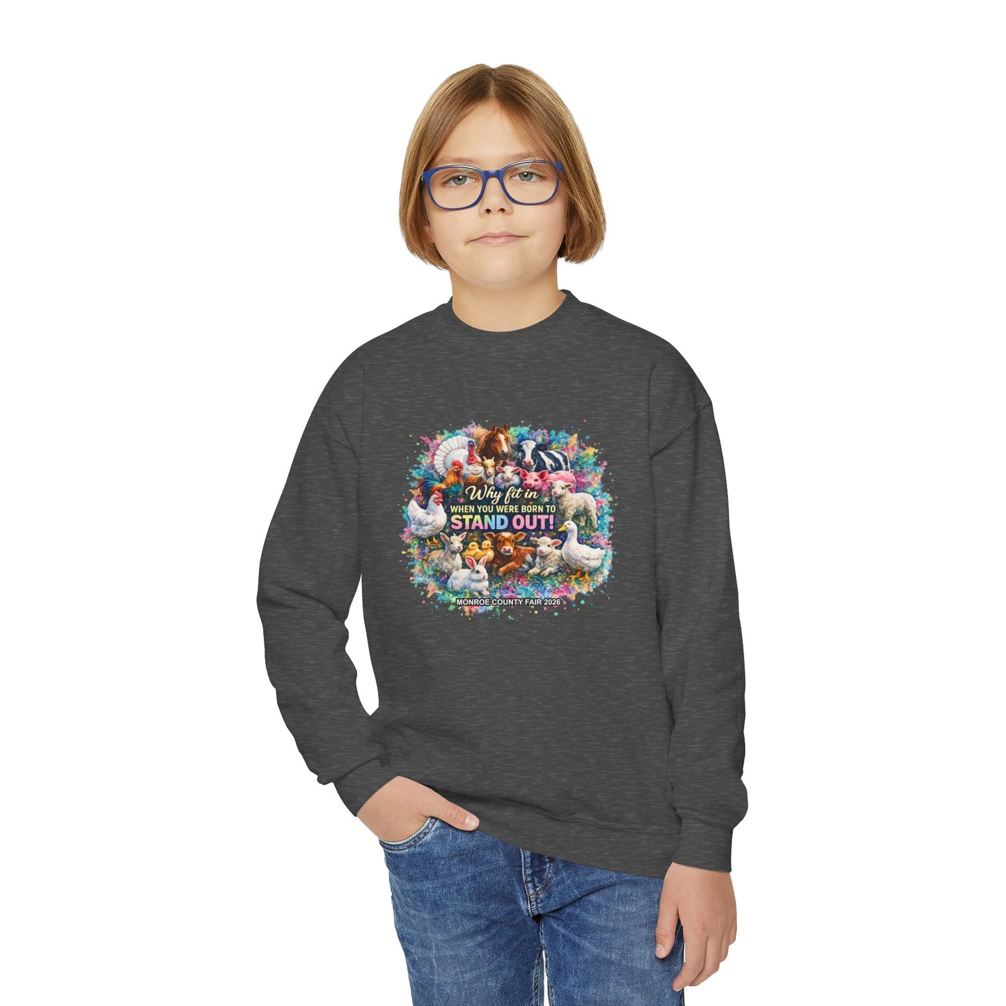 MONROE COUNTY FAIR 2026 - Youth Crewneck Sweatshirt