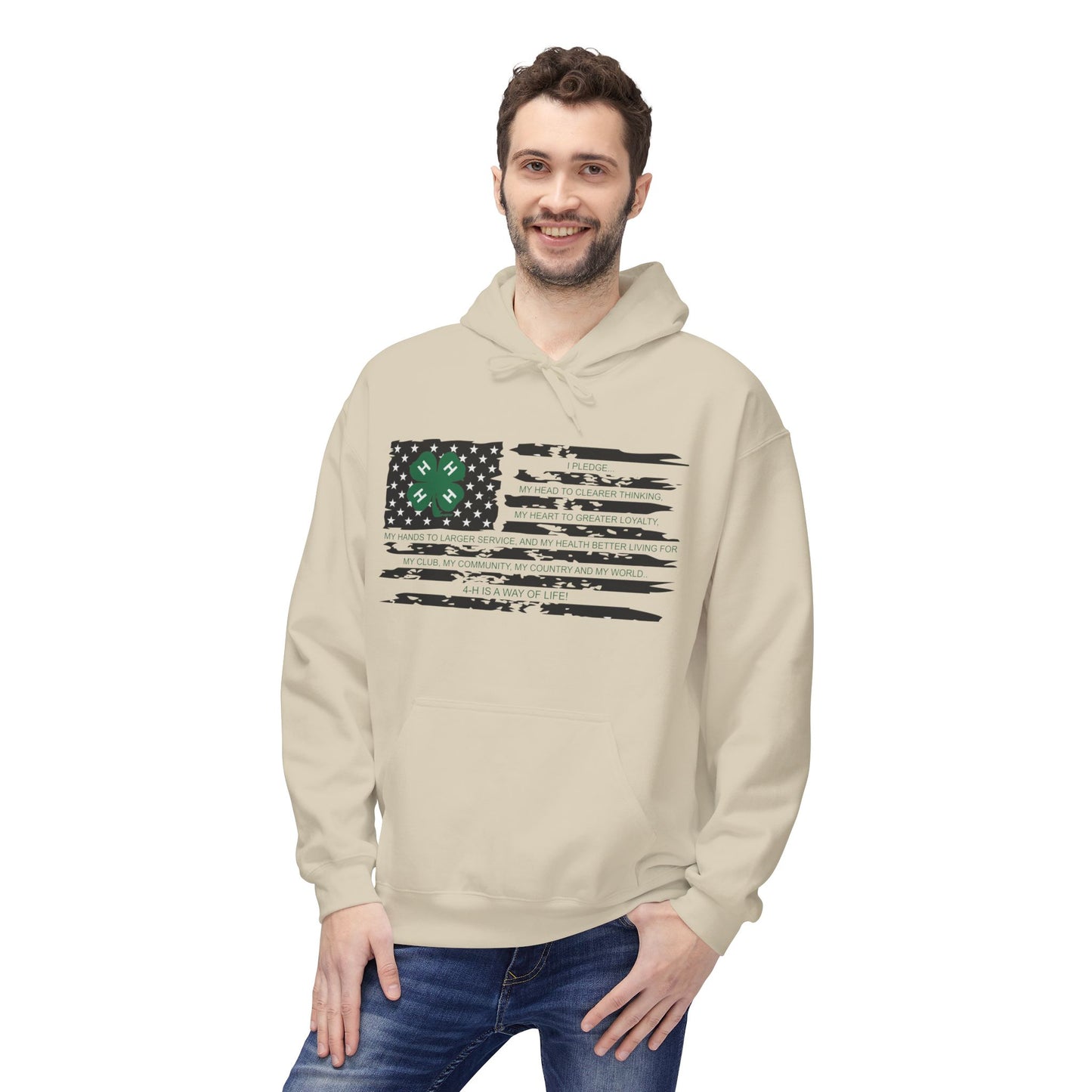 4-H PLEDGE American Flag - Hoodie