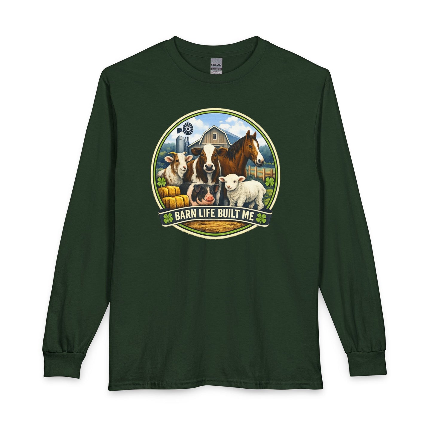 BARN LIFE BUILT ME - Large Animals - Long Sleeve T-Shirt