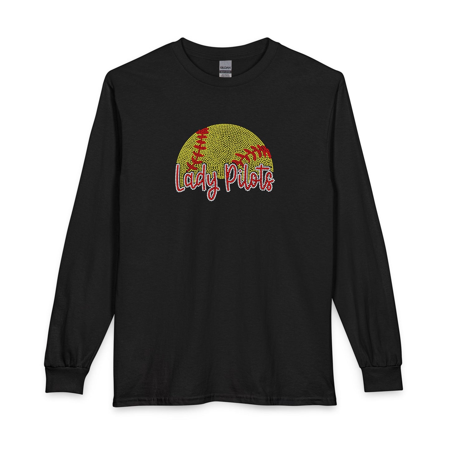 Lady Pilots Softball Long Sleeve Tee — Rhinestones