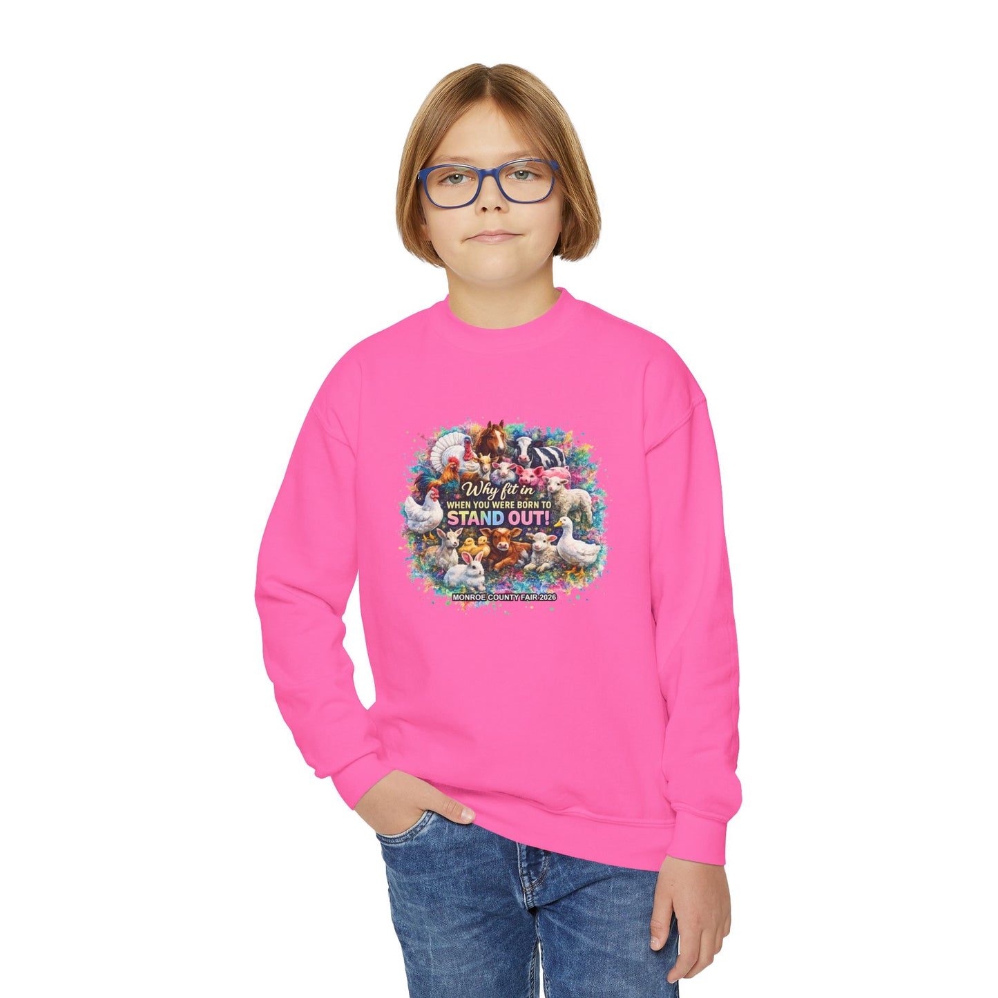 MONROE COUNTY FAIR 2026 - Youth Crewneck Sweatshirt