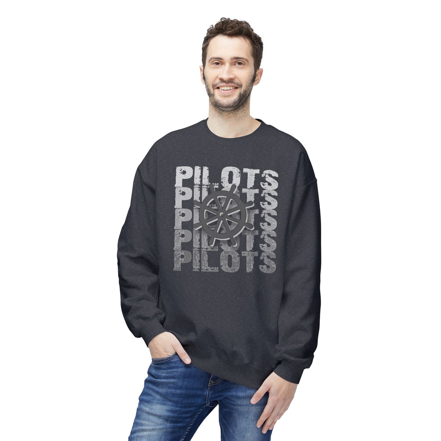 Pilots Stacked Wheel Crewneck Sweatshirt