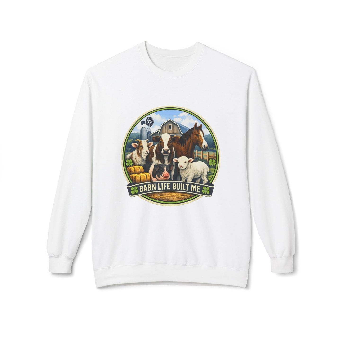 BARN LIFE BUILT ME - Large Animals - Crewneck Sweatshirt