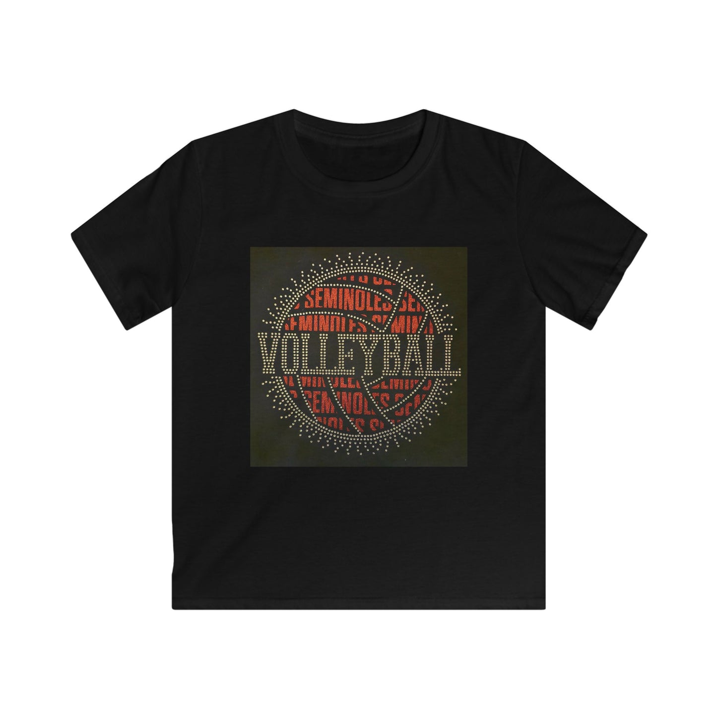 Seminoles Volleyball Rhinestone Youth Tee (Gold Rhinestones)