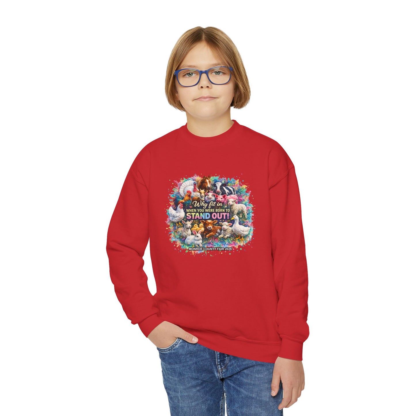 MONROE COUNTY FAIR 2026 - Youth Crewneck Sweatshirt
