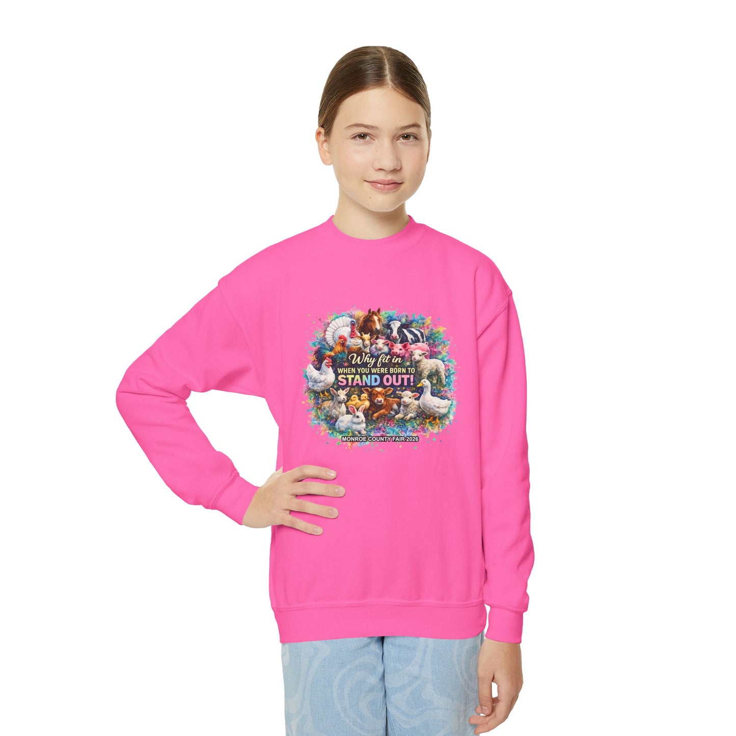 MONROE COUNTY FAIR 2026 - Youth Crewneck Sweatshirt