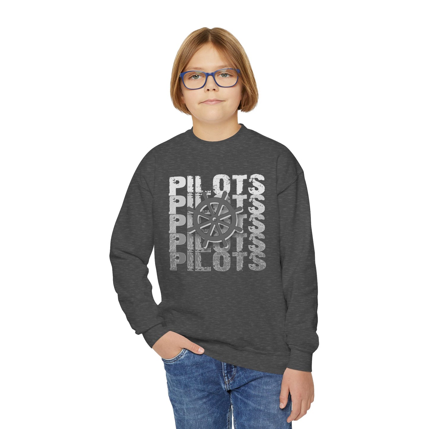Pilots Stacked Wheel Youth Sweatshirt