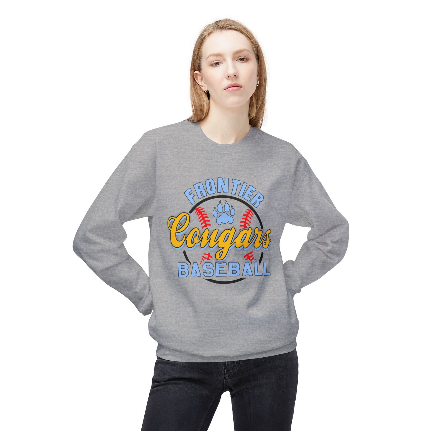 Frontier Cougars Baseball 1 Crewneck Sweatshirt