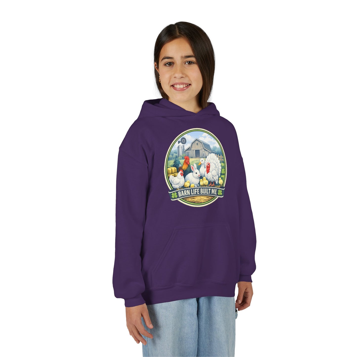BARN LIFE BUILT ME - Small Animals - Youth Hoodie