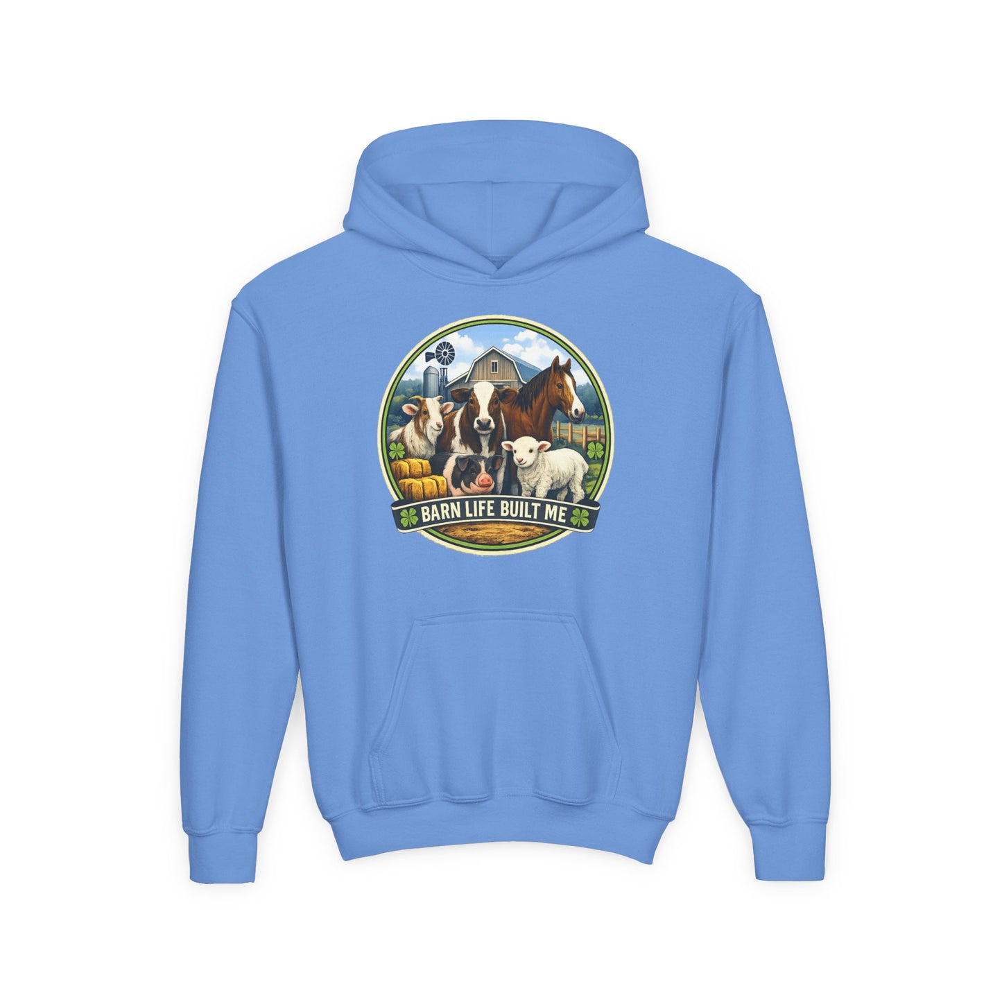 BARN LIFE BUILT ME - Large Animals - Youth Hoodie