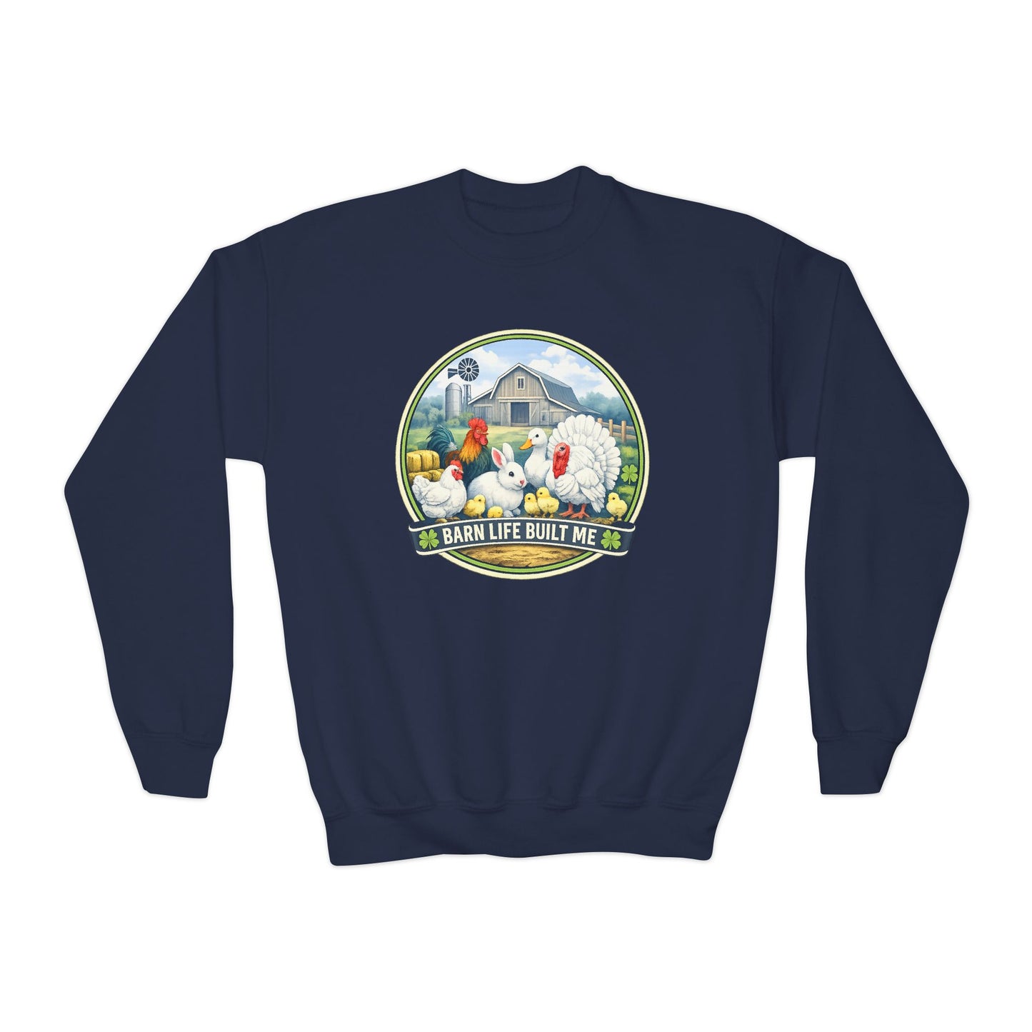 BARN LIFE BUILT ME - Small Animals - Youth Crewneck Sweatshirt