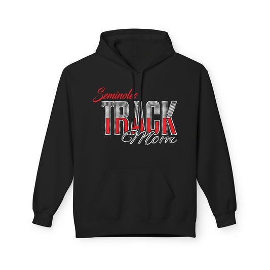 Seminole Track Mom Hoodie - Clear Rhinestone & Glitter Vinyl