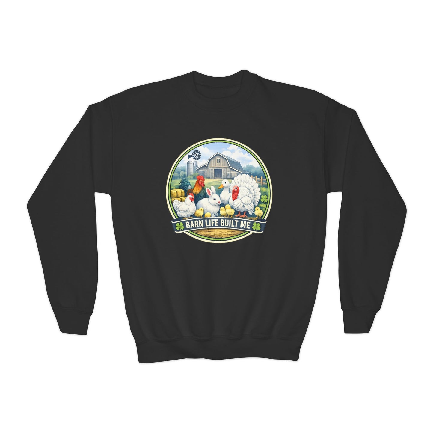 BARN LIFE BUILT ME - Small Animals - Youth Crewneck Sweatshirt