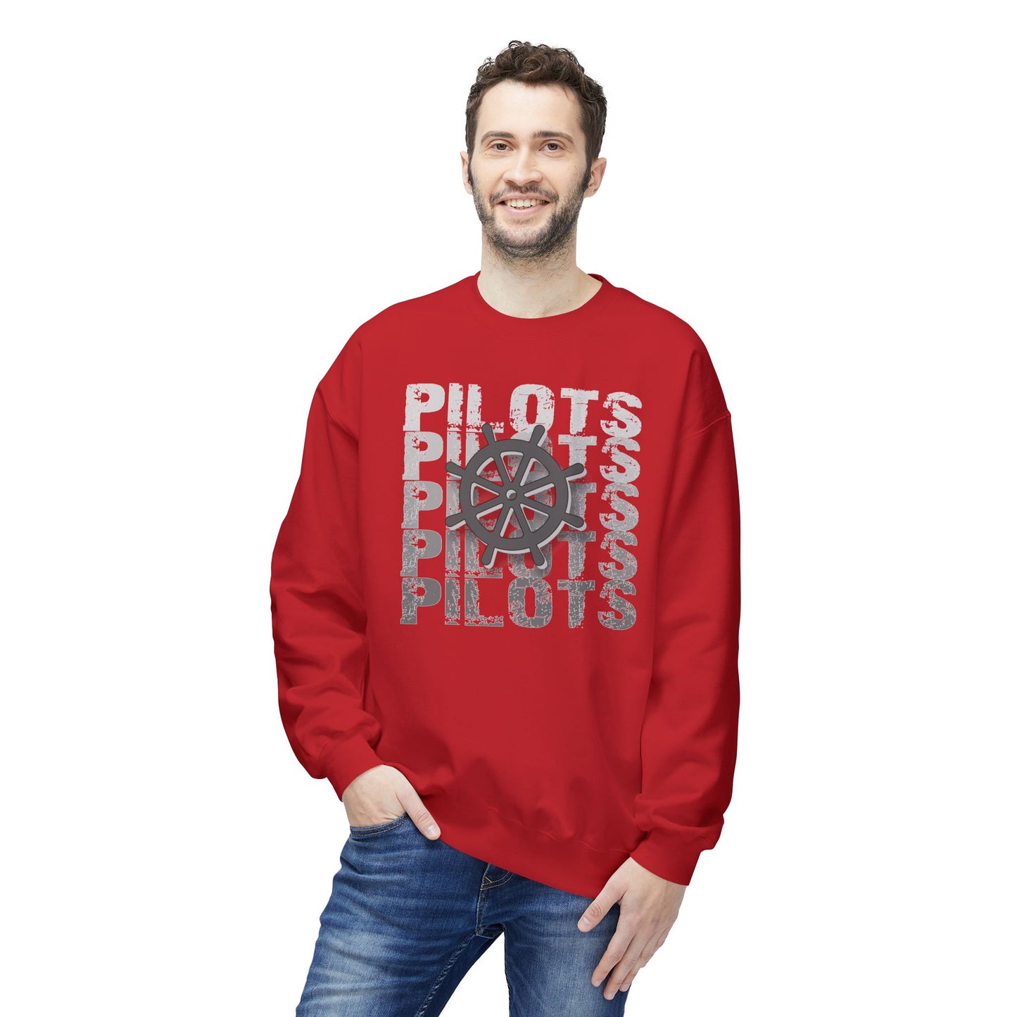 Pilots Stacked Wheel Crewneck Sweatshirt